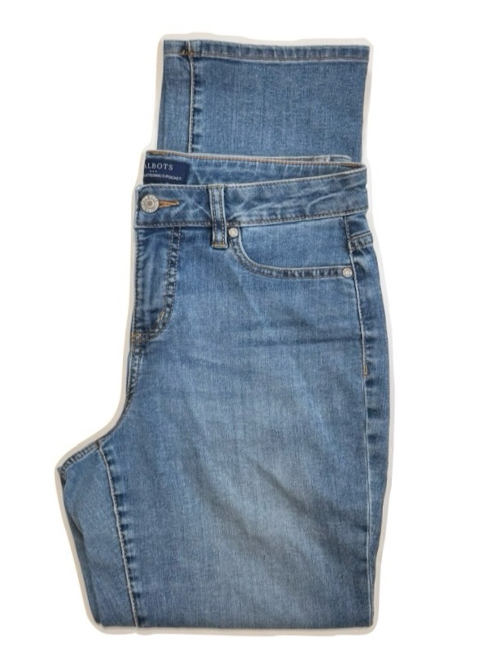 Talbots 3 for 15 SALE CLEARANCE Simply Flattering Five Pocket Curvy Blue Jeans 6